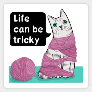 Tangled Up Cat Sticker